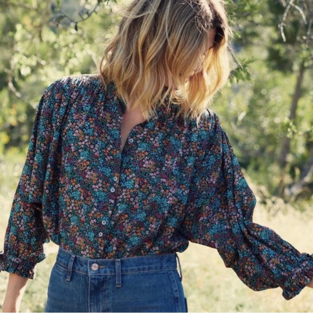 Doen Rose blouse in nay lady bird